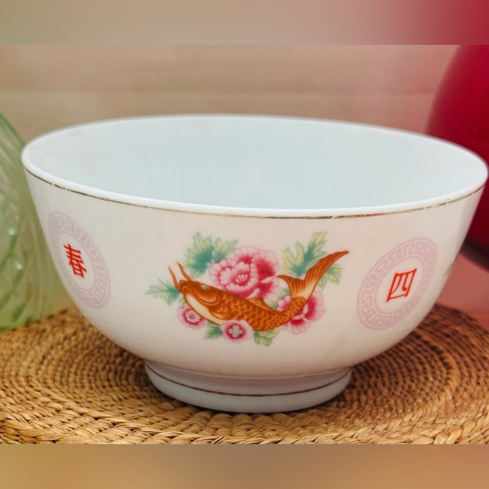 1950’s Porcelain Rice Bowl from Guangxi Hexian, China.